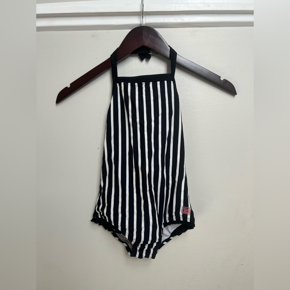 Rufflebutts Girls Striped Halter One Piece